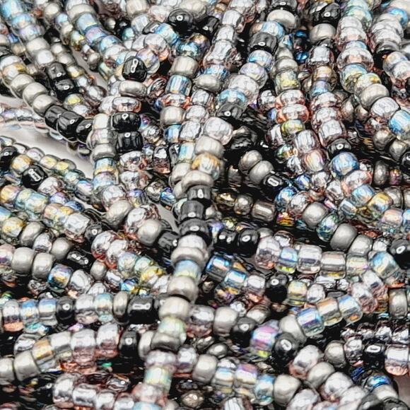 Vintage Joan Rivers Multistrand Purple Blue Silver Beaded Necklace - Picture 9 of 11